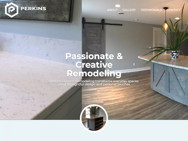 Perkins Custom Remodeling homepage