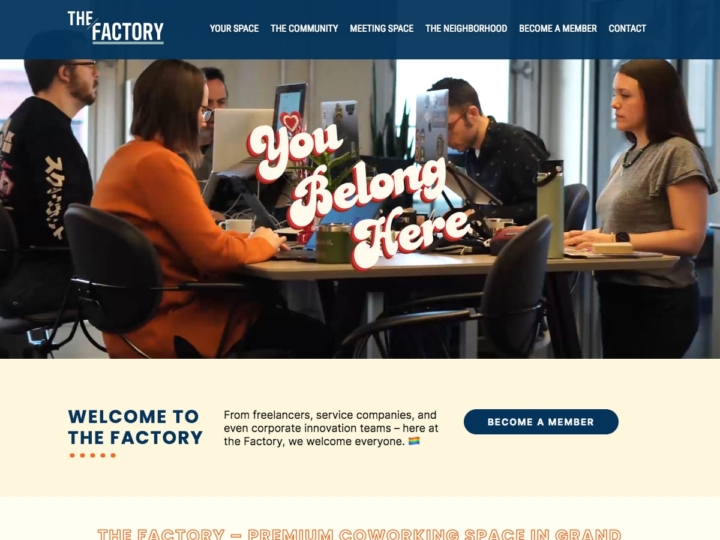 Image of The Factory.com website homepage.